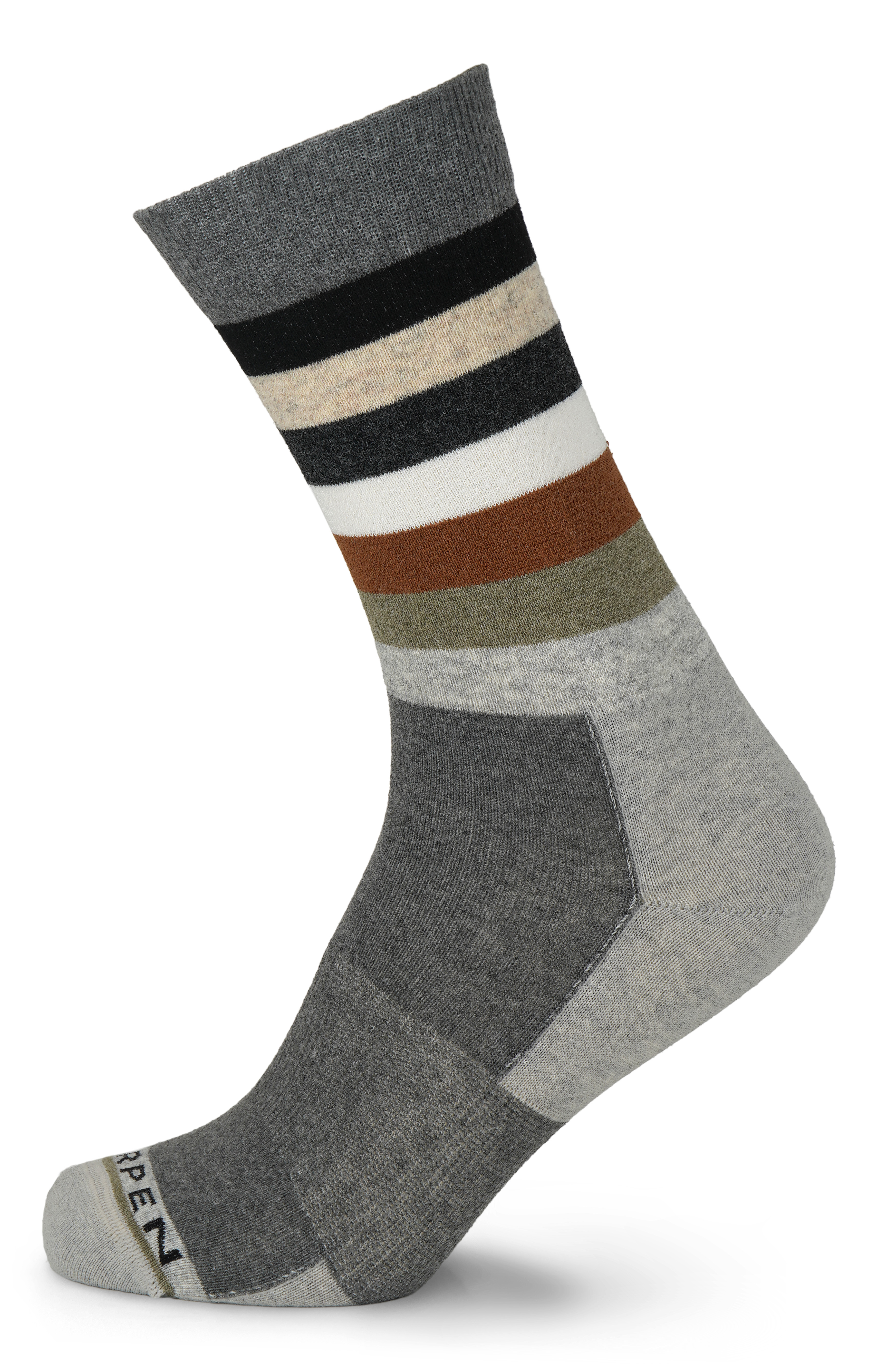 Image Lorpen MLWSC Lifestyle Wool Stripe Crew Unisexe GRANITE TG